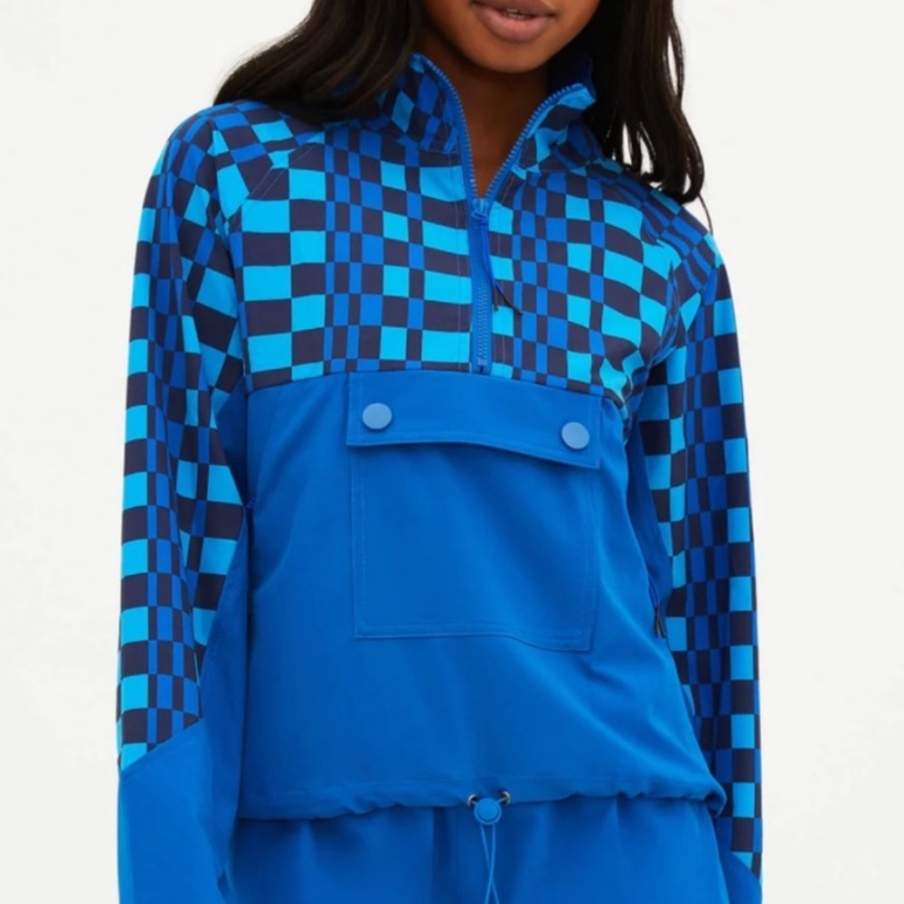 Beach Riot Blue Checkered atticus pullover imperial